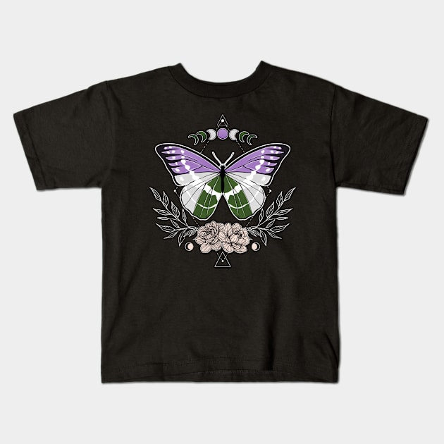 Genderqueer Butterfly LGBT Pride Flag Kids T-Shirt by Psitta